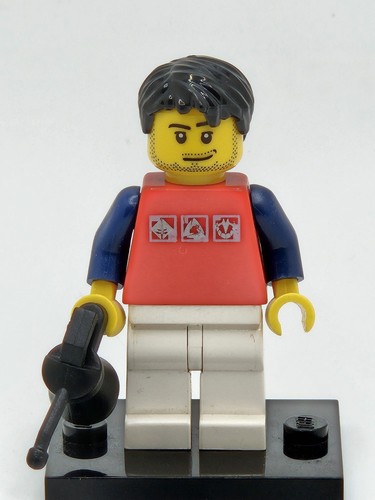 Lego city man with - red, shirt